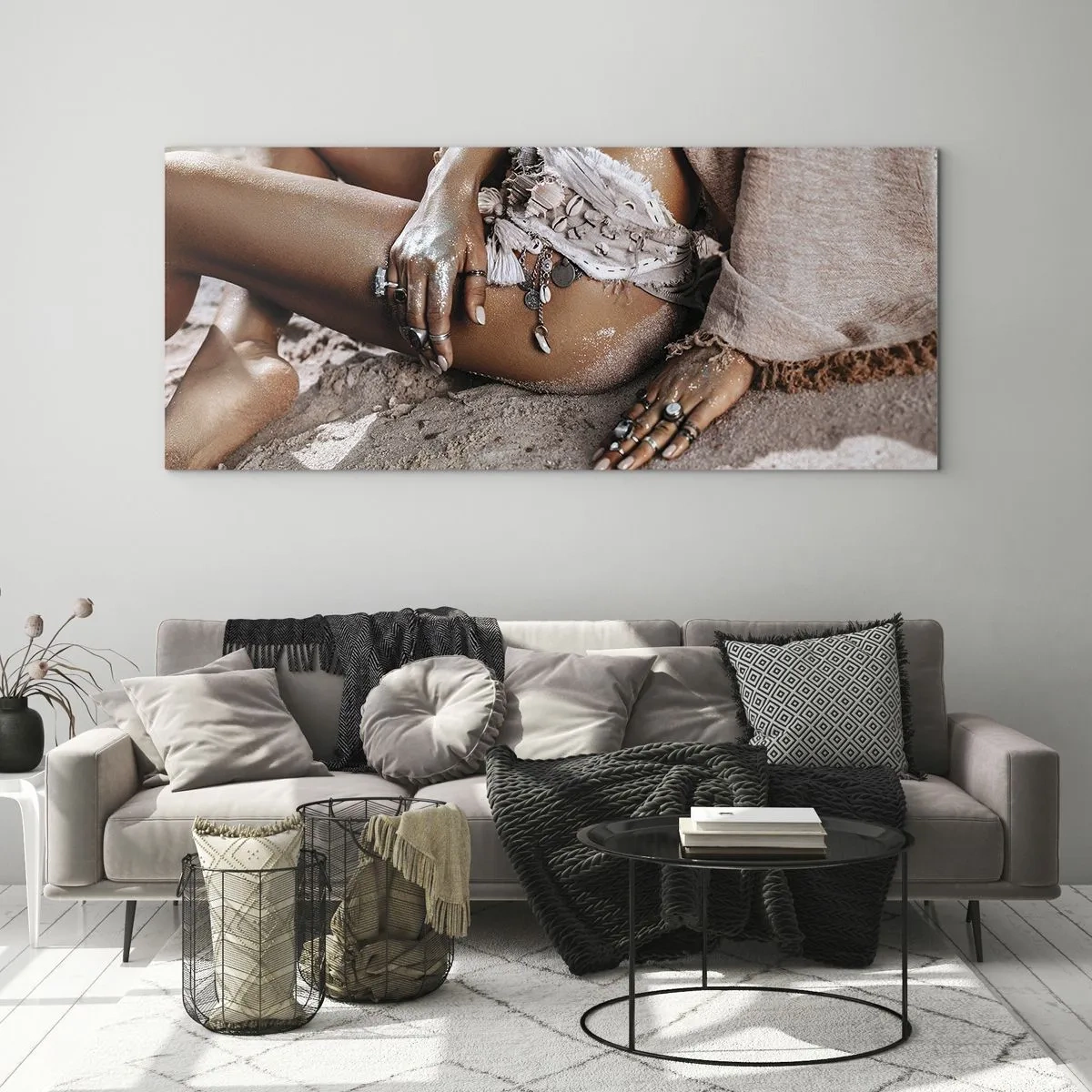 Billede på glas - Kastet ud af bølgerne? - 100x40 cm