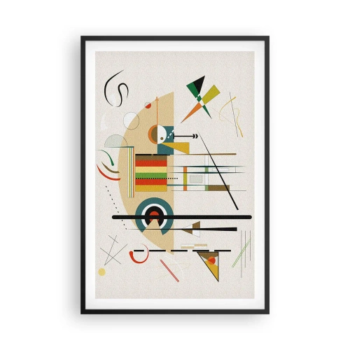 Plakat i sort ramme - Og verden griner - 61x91 cm