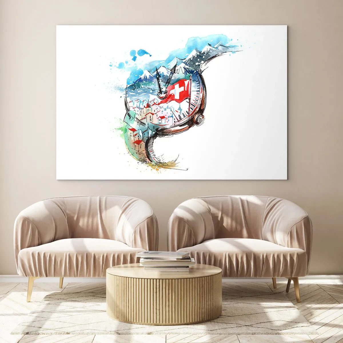 Billede på glas - Schweiz' ånd - 120x80 cm