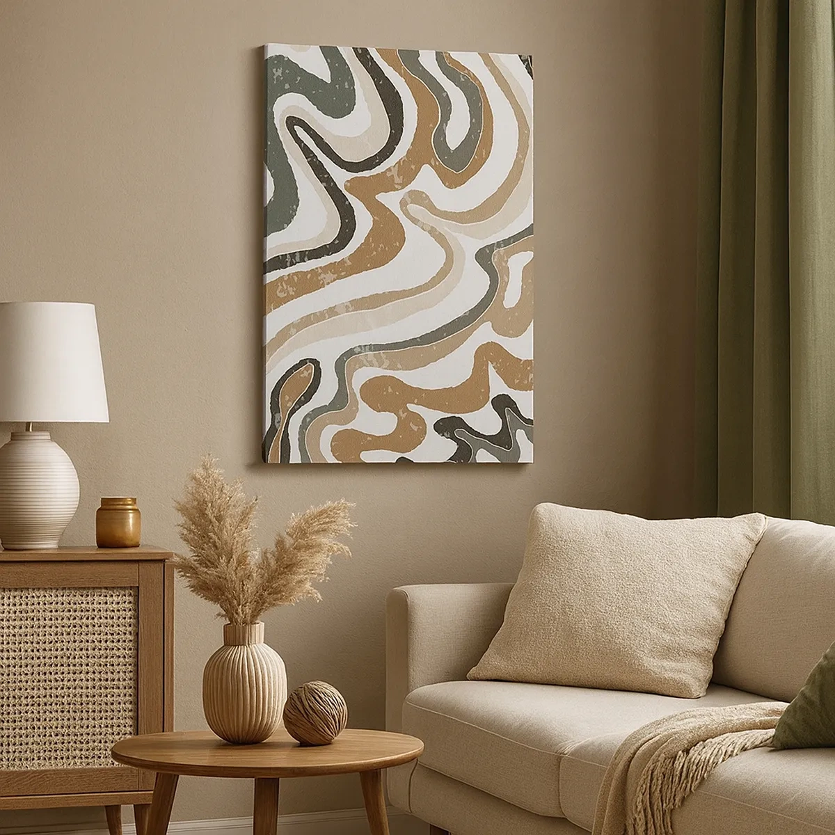 Lærredstryk - Billede på lærred - Slyngninger af jordfarver - 50x70 cm