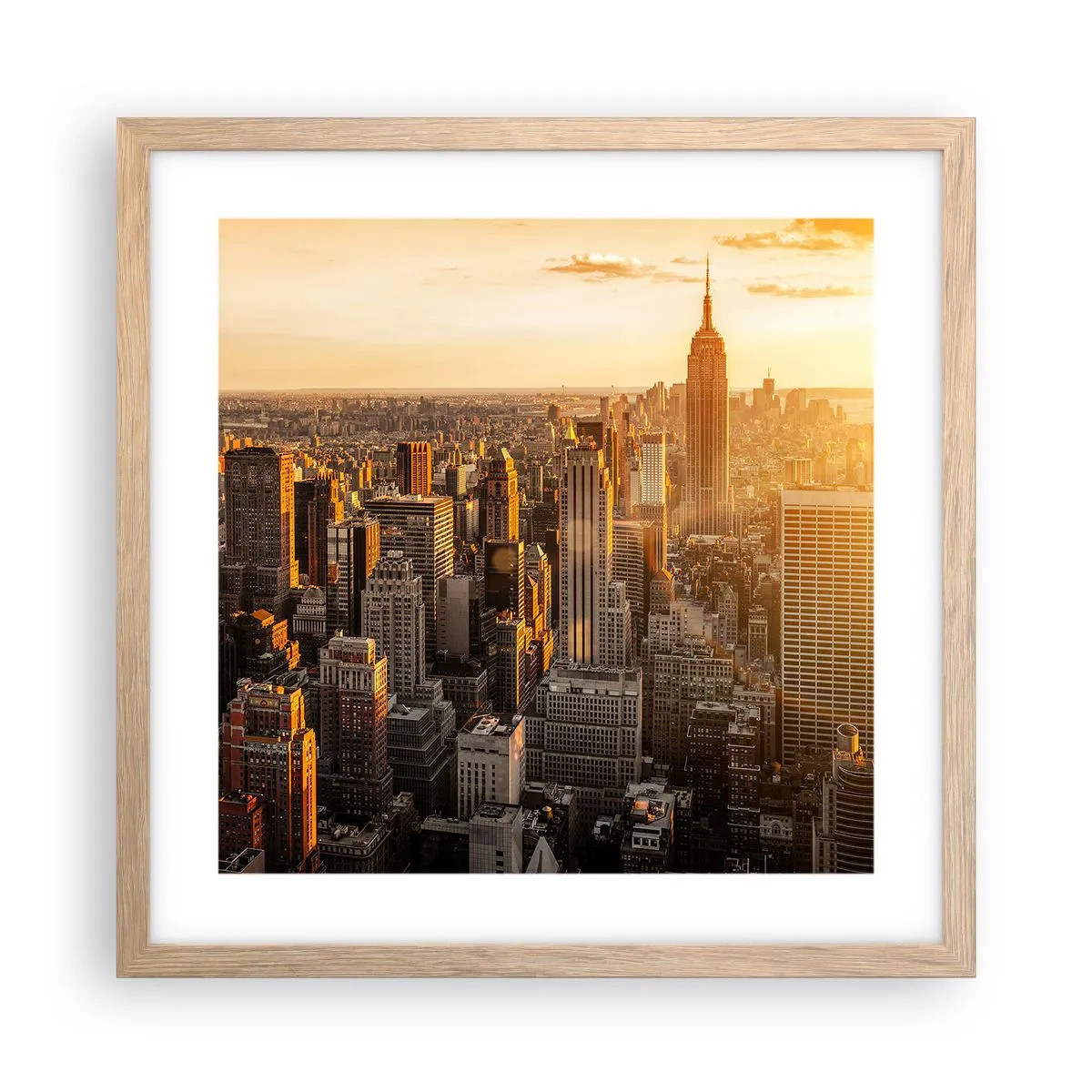 Plakat i ramme af lyst egetræ - At vokse i solen - 40x40 cm
