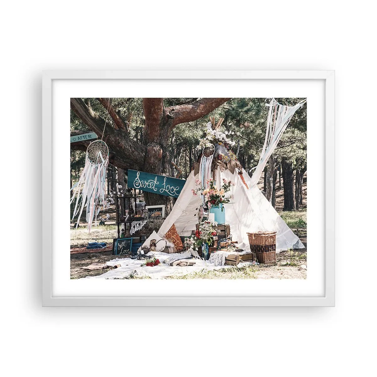 Plakat i hvid ramme - Make love… - 50x40 cm