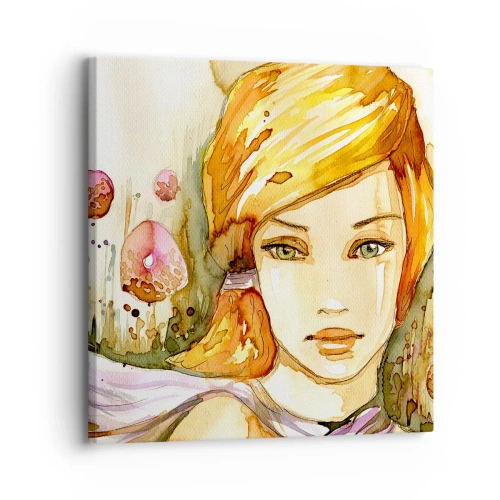 Lærredstryk - Billede på lærred - Smaragdblikket, der dulmer vreden - 30x30 cm