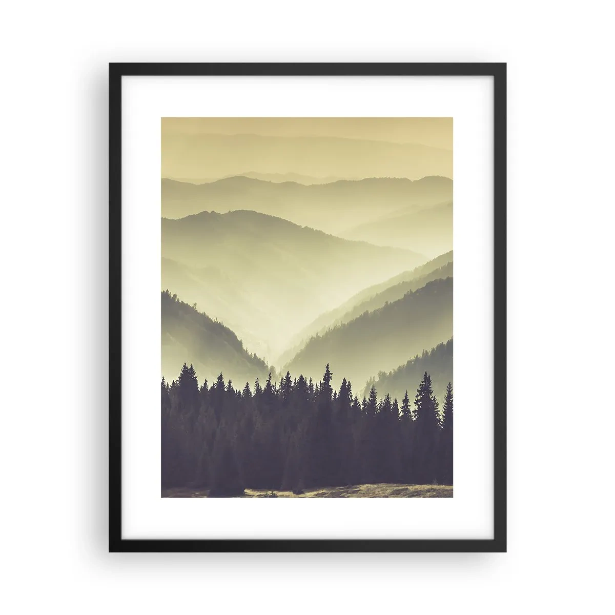 Plakat i sort ramme - Bag de syv bjerge... - 40x50 cm