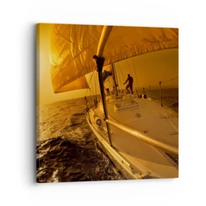 Lærredstryk - Billede på lærred - En gylden aften efter en broget dag - 30x30 cm