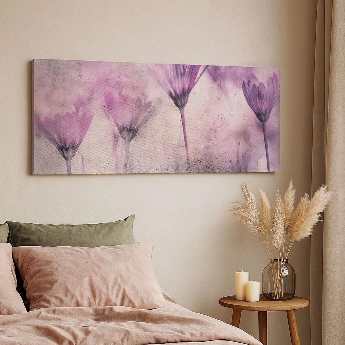 Lærredstryk - Billede på lærred - En drøm af blomster - 100x40 cm