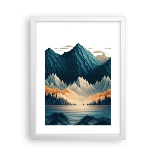 Plakat i hvid ramme - Perfekt bjerglandskab - 30x40 cm