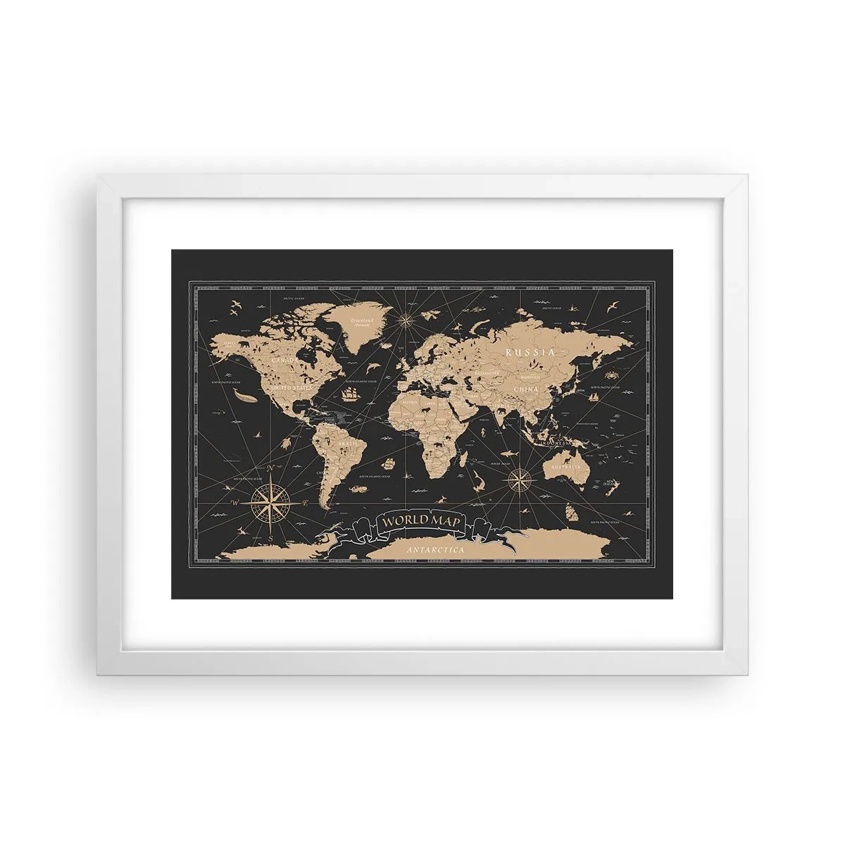 Plakat i hvid ramme - Grænserne for min verden - 40x30 cm