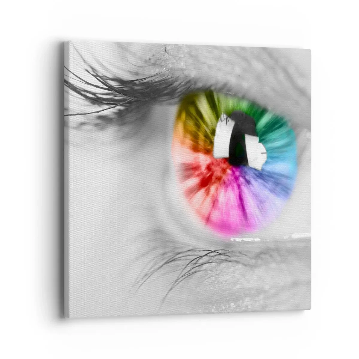 Lærredstryk - Billede på lærred - Se verden i farver - 40x40 cm