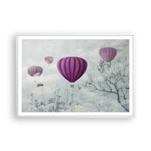 Plakat i hvid ramme - Som skibe på himlen - 100x70 cm