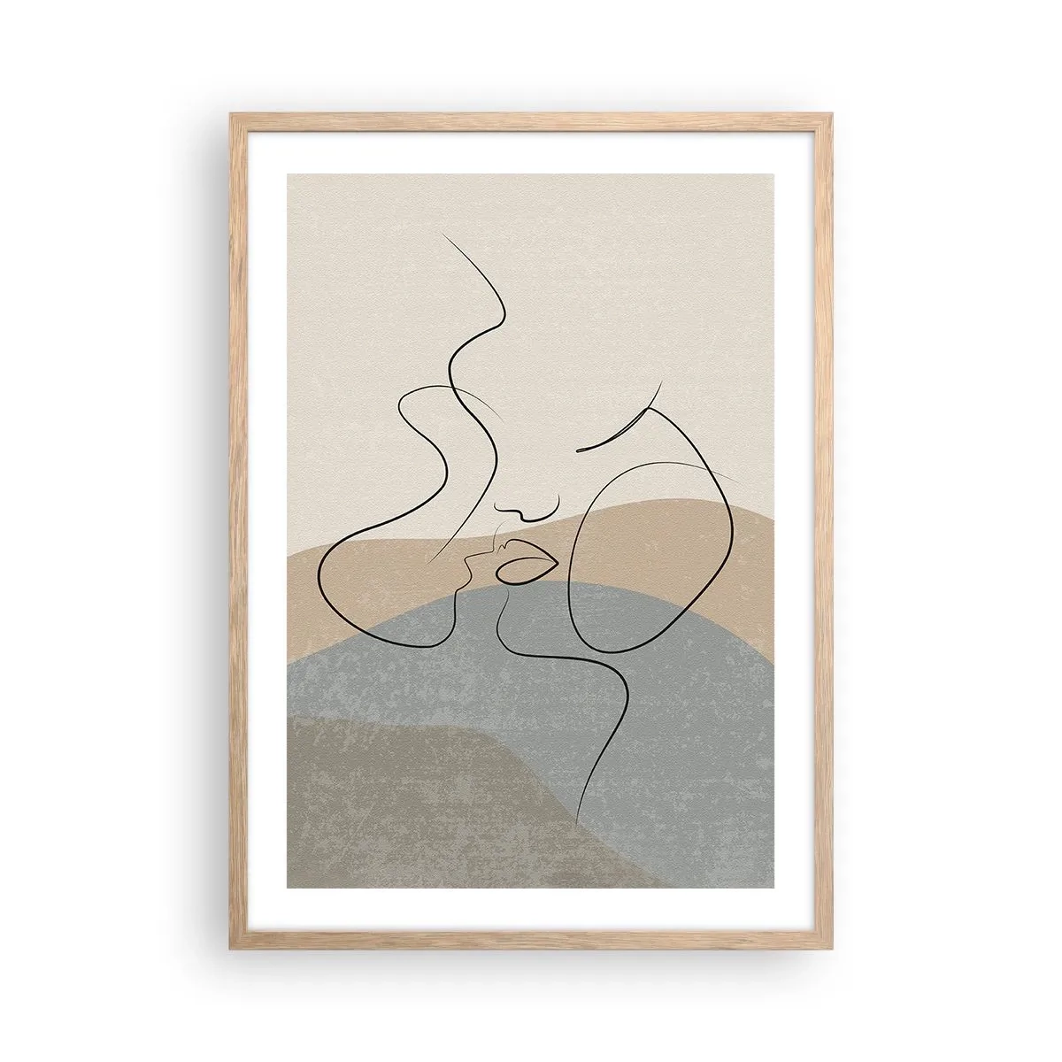 Plakat i ramme af lyst egetræ - Som et penselstrøg - 50x70 cm