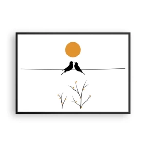 Plakat i sort ramme - Nattergal - 100x70 cm