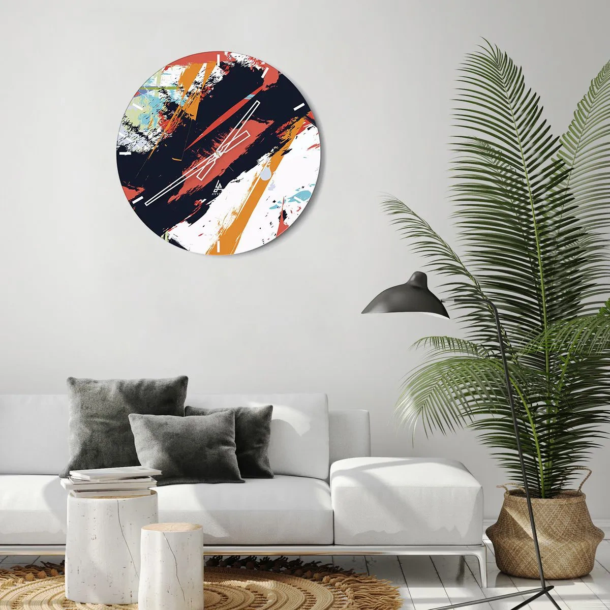 Vægur, Uret - Dynamisk sammensætning - 30x30 cm