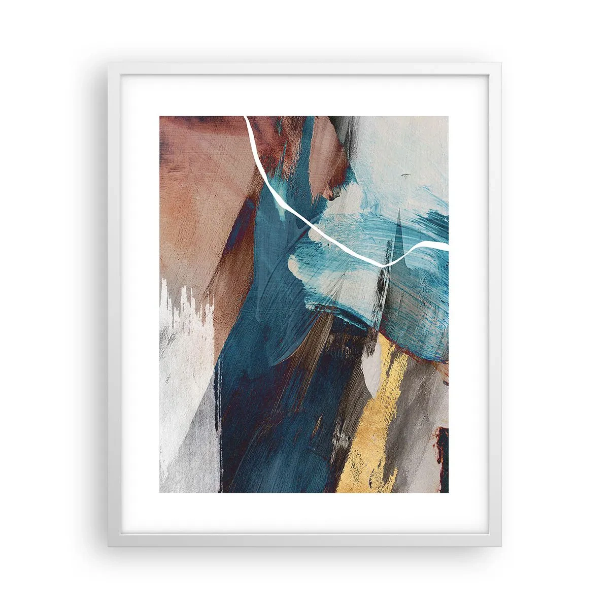 Plakat i hvid ramme - Med flair og energi - 40x50 cm