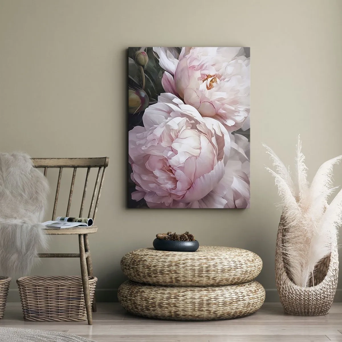 Lærredstryk - Billede på lærred - Fastlåst i blomstring - 45x80 cm