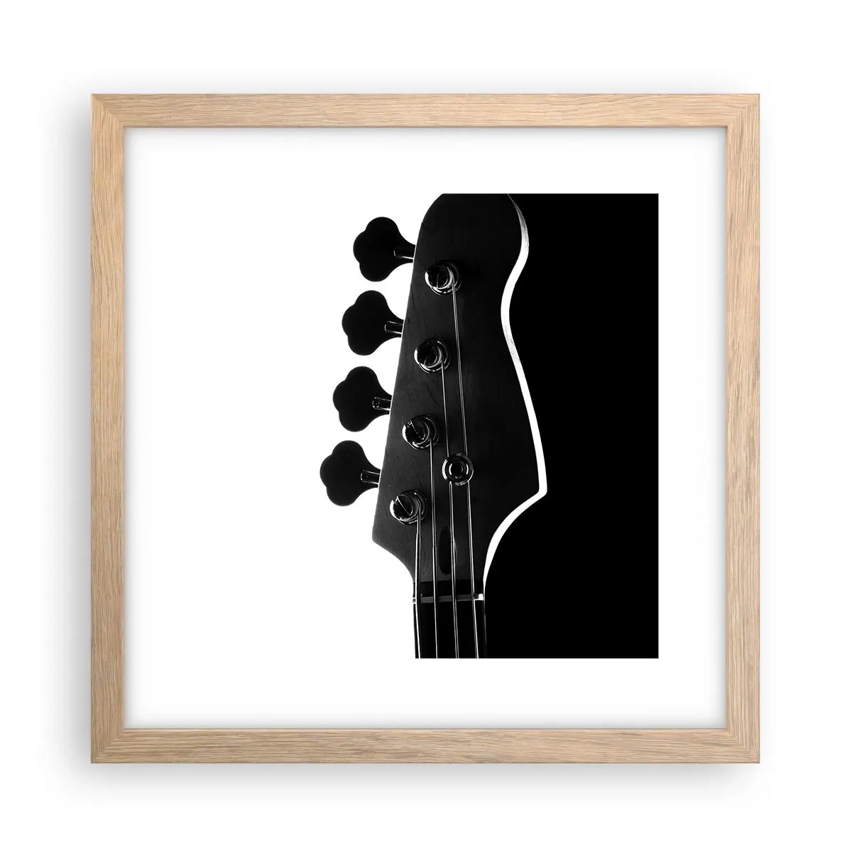 Plakat i ramme af lyst egetræ - Stilhed i klipper - 30x30 cm