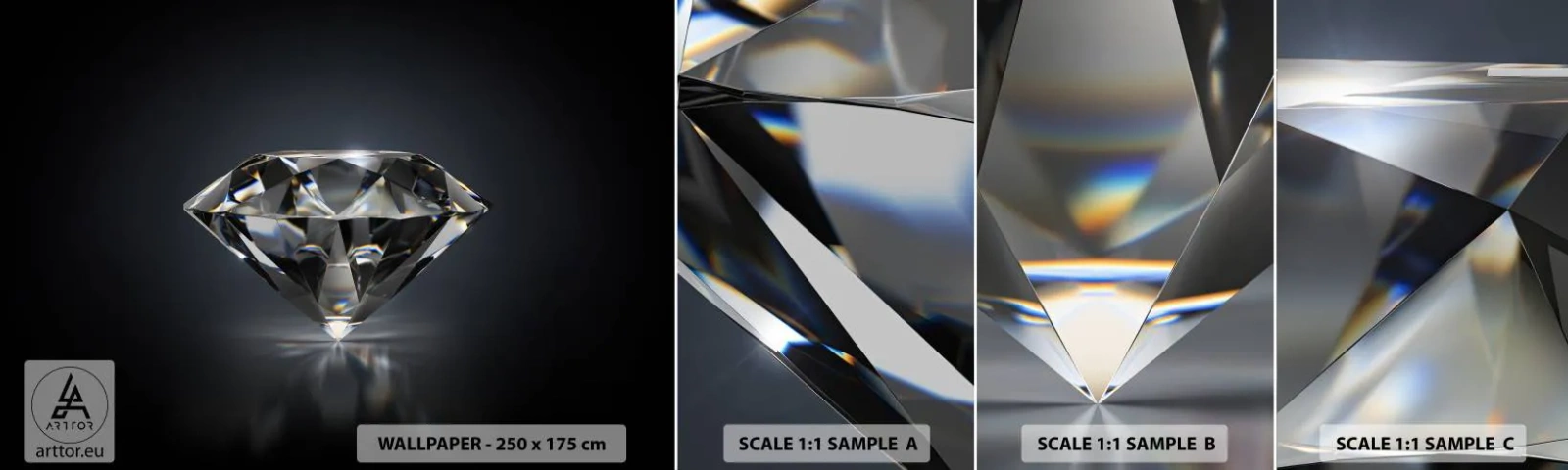 Prøve Fototapet Selvklæbende Deluxe Sticker - Bedste veninde - Diamant, Diamant, Ædelsten - 100x30 cm