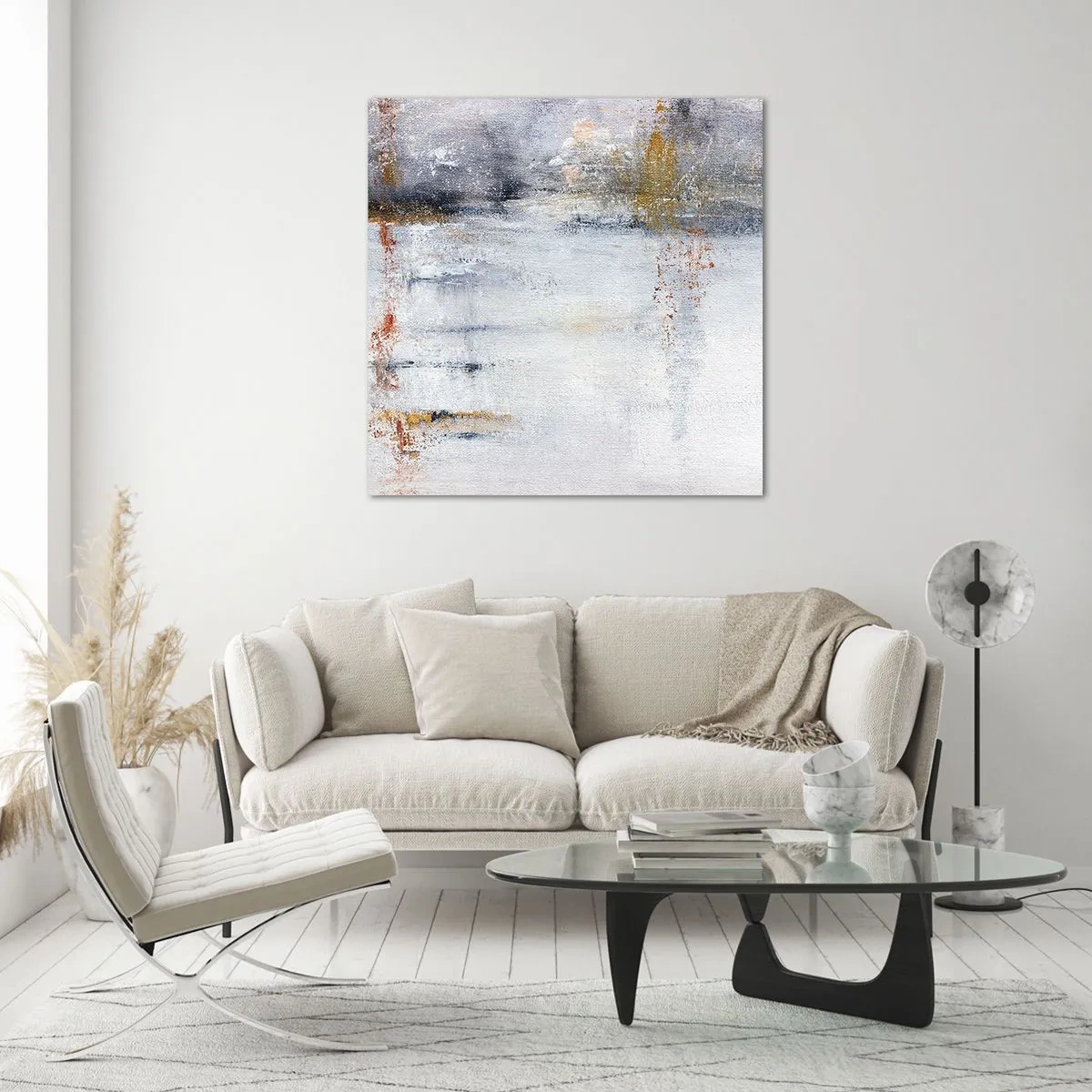 Billede på glas - Bag lufttæppet - 60x60 cm