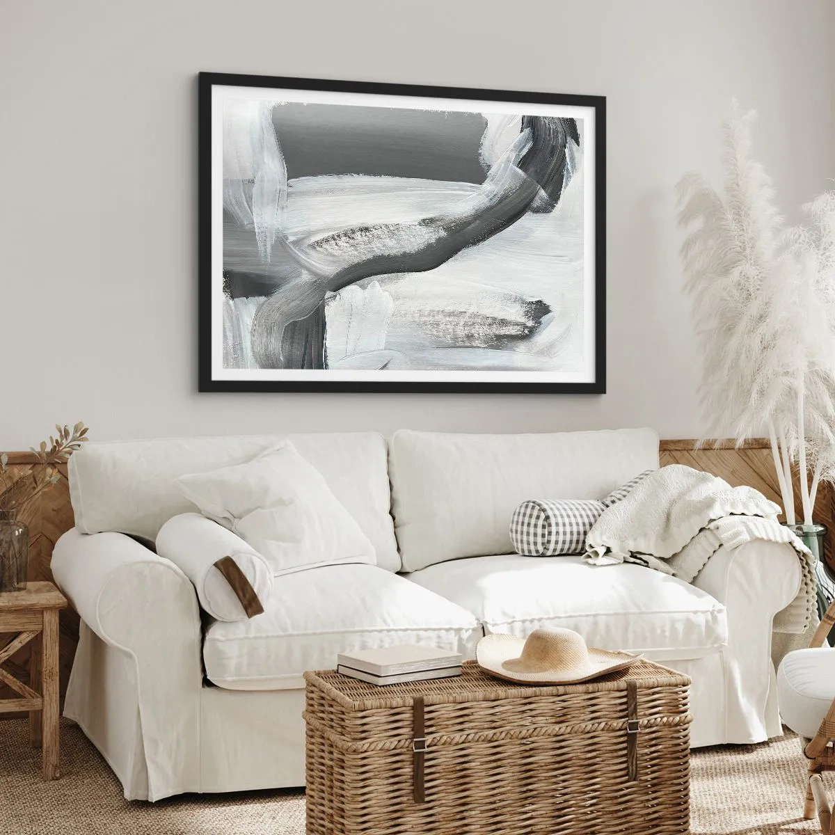 Plakat i sort ramme - Med beslutsom bevægelse - 40x30 cm