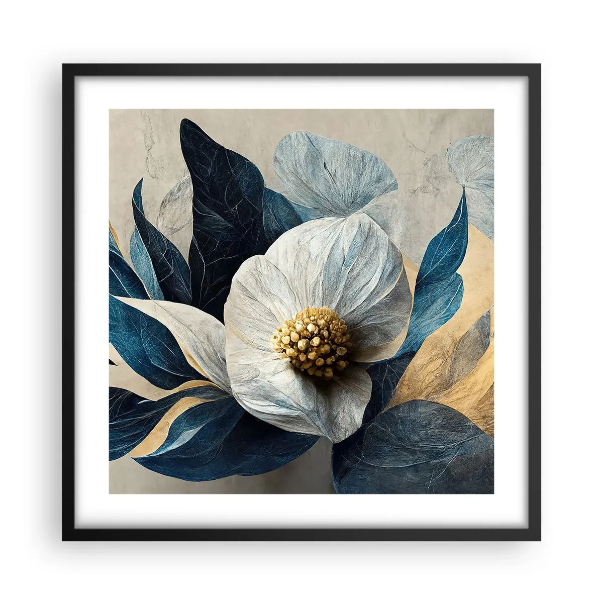 Plakat i sort ramme - Har et hjerte af guld - 50x50 cm