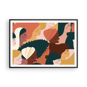 Plakat i sort ramme - Kun kvindelighed - 100x70 cm