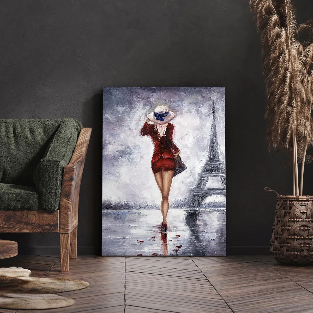 Lærredstryk - Billede på lærred - Parisiske symboler - 50x70 cm