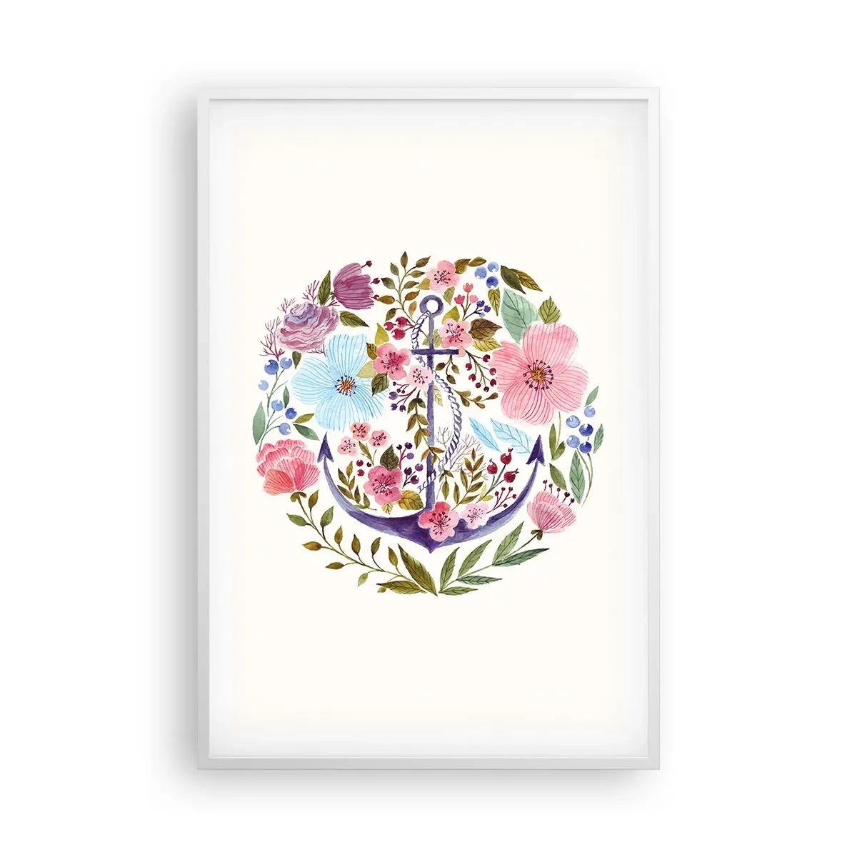 Plakat i hvid ramme - En sømands gode nattesøvn - 61x91 cm