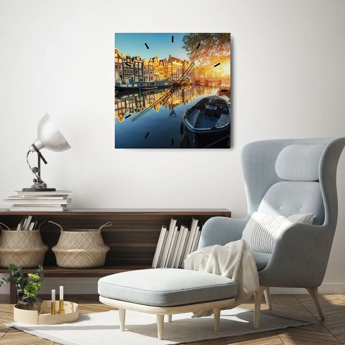 Vægur, Uret - Morgen i Amsterdam - 30x30 cm