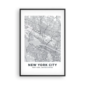 Plakat i sort ramme - Anatomi af en storby - 61x91 cm