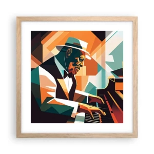 Plakat i ramme af lyst egetræ - Alt det jazz - 40x40 cm