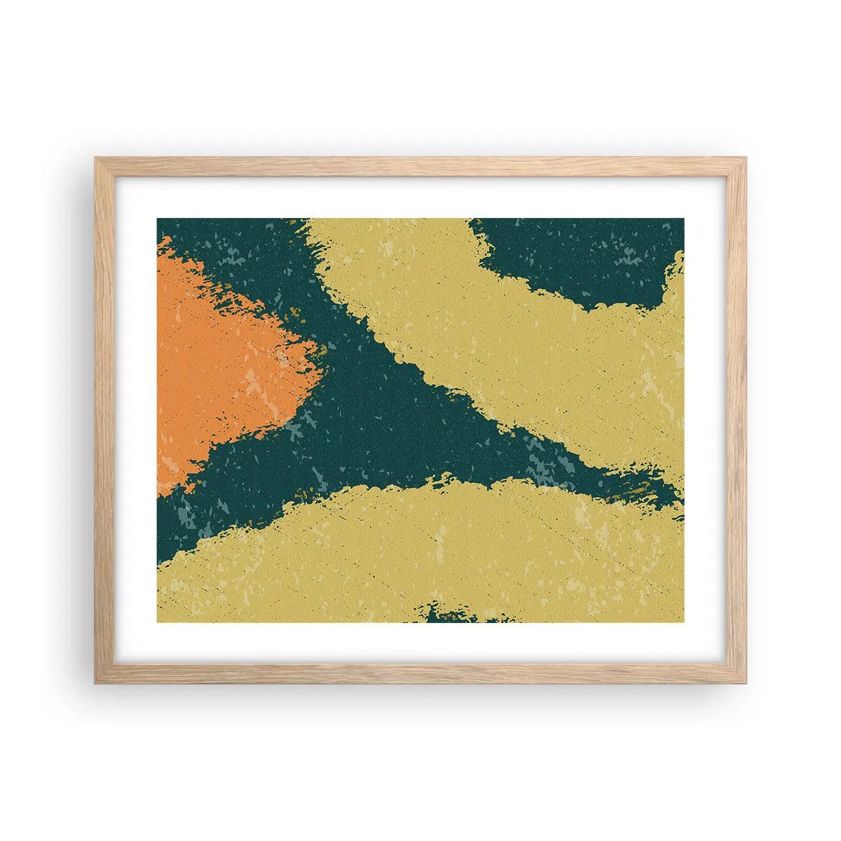 Plakat i ramme af lyst egetræ - Abstraktion - i slowmotion - 50x40 cm