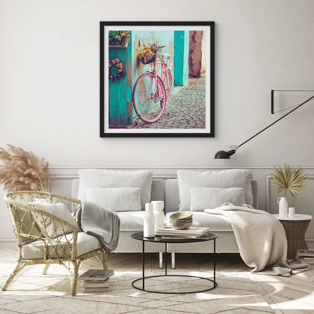 Plakat i sort ramme - Jeg vender tilbage om lidt - 50x50 cm