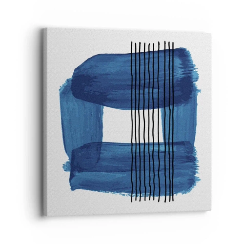 Lærredstryk - Billede på lærred - Blå-sort sammensætning - 30x30 cm