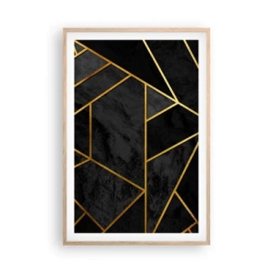 Plakat i ramme af lyst egetræ - Mørke og lys - 61x91 cm