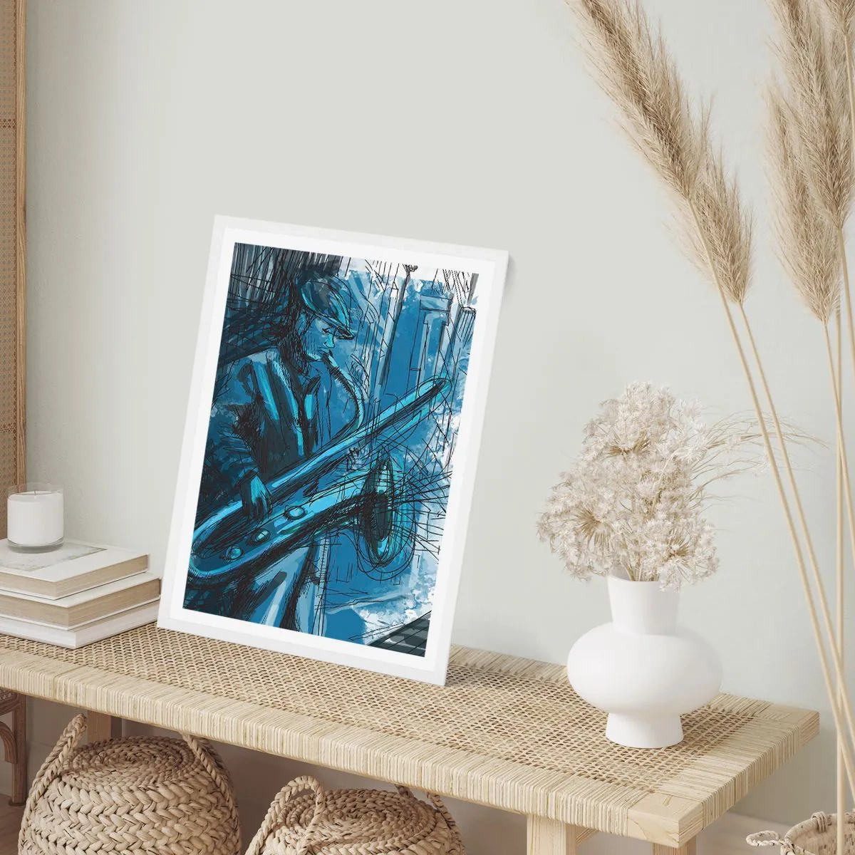 Plakat i hvid ramme - Byens rapsodi - 30x40 cm