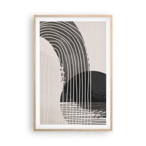 Plakat i ramme af lyst egetræ - Derhen og tilbage - 61x91 cm