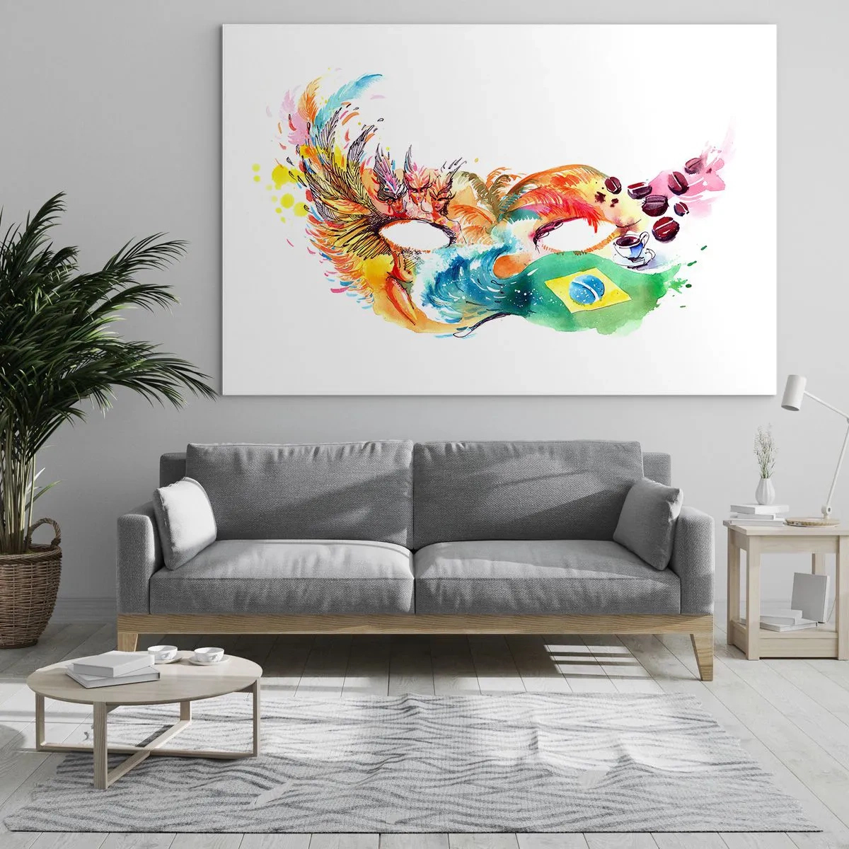 Billede på glas - Brasilien byder velkommen med samba - 120x80 cm