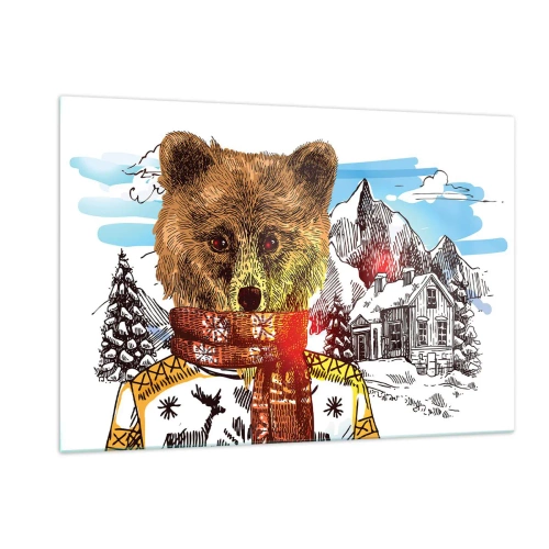 Billede på glas - Bjørnehytten - 120x80 cm