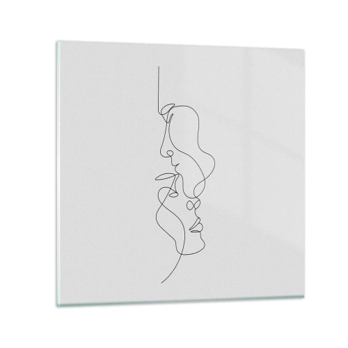 Billede på glas - Gløderne af glubende begær - 50x50 cm