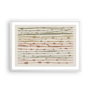Plakat i hvid ramme - Musikalsk farvenotation - 70x50 cm