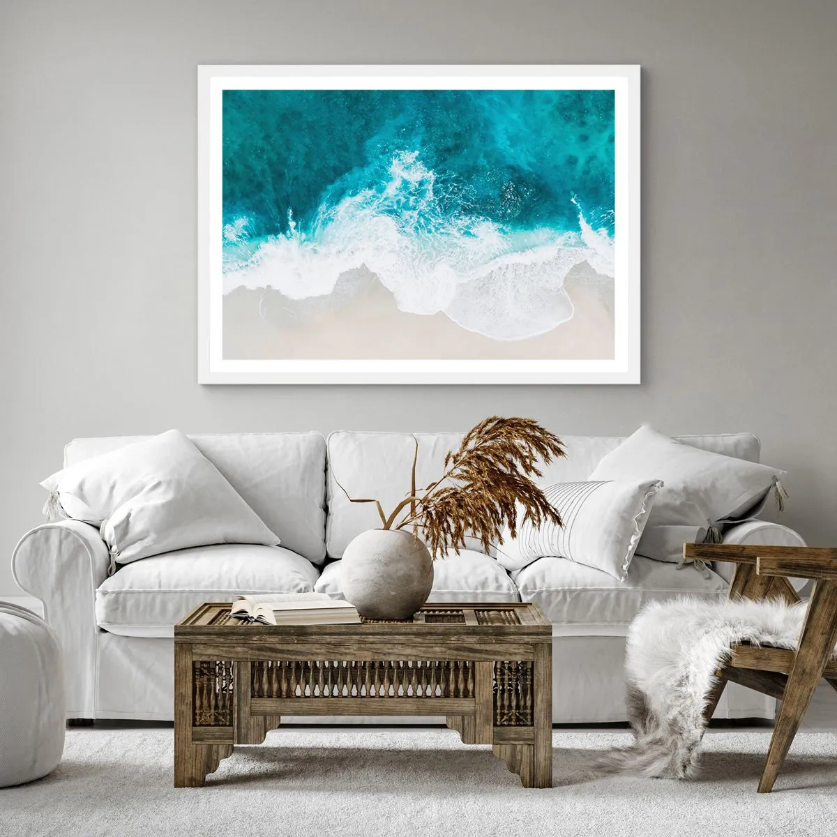 Plakat i hvid ramme - Naturlig kærtegn - 60x60 cm