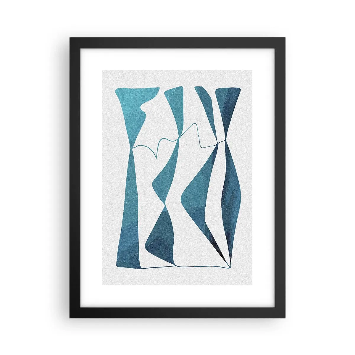 Plakat i sort ramme - Abstraktion: en turkis sammensætning - 30x40 cm