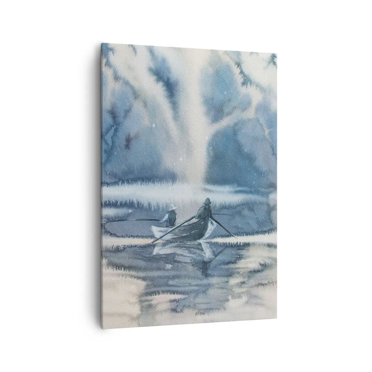Lærredstryk - Billede på lærred - Lystfiskere i deres paradis - 70x100 cm