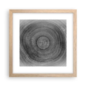 Plakat i ramme af lyst egetræ - Et tegn på tiden - 30x30 cm