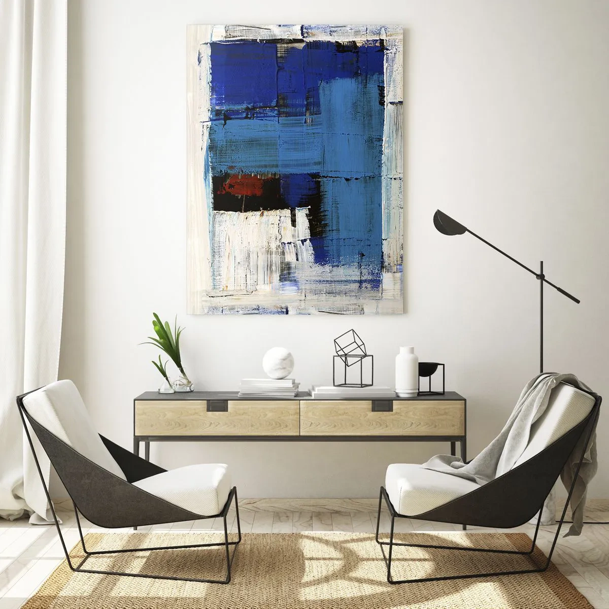 Billede på glas - Det blås hemmelighed - 50x70 cm