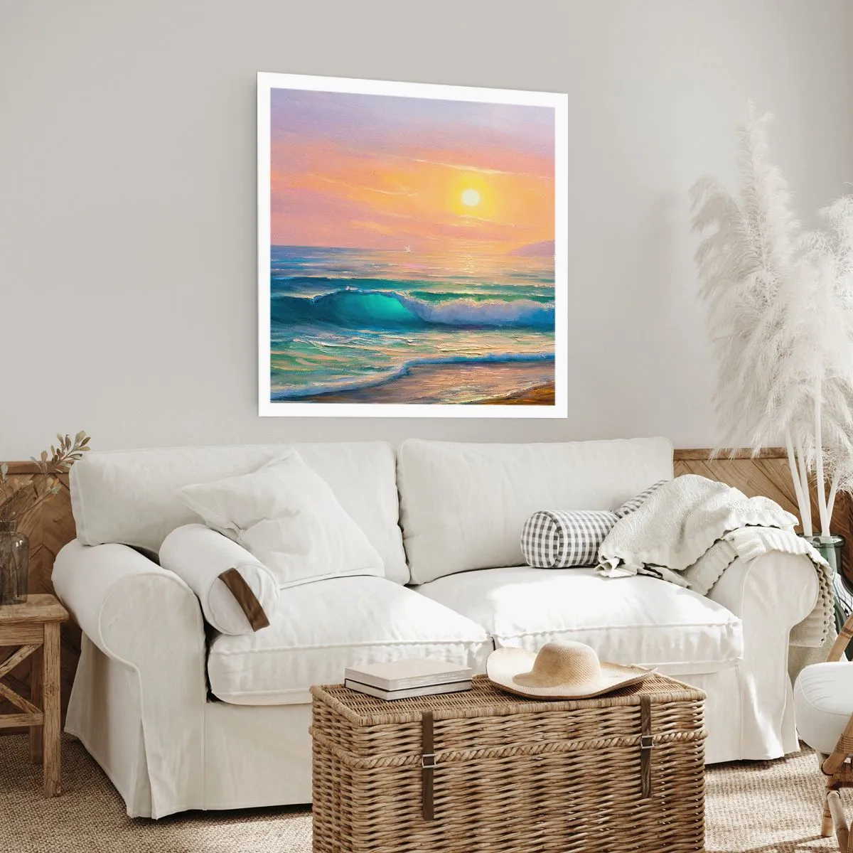 Plakat - Bølgernes turkisfarvede sang - 60x60 cm