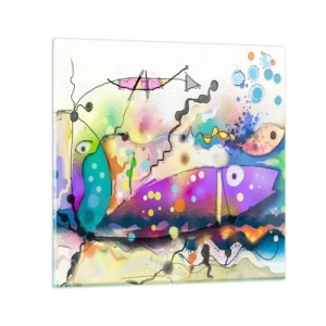 Billede på glas - Ingen ord! - 30x30 cm