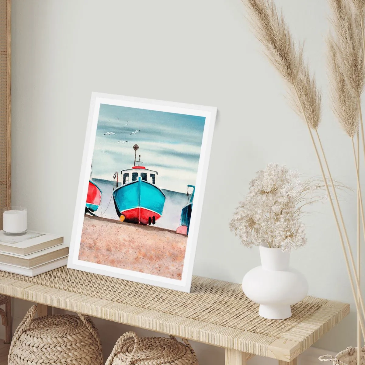 Plakat i hvid ramme - Klar til at fange - 40x50 cm