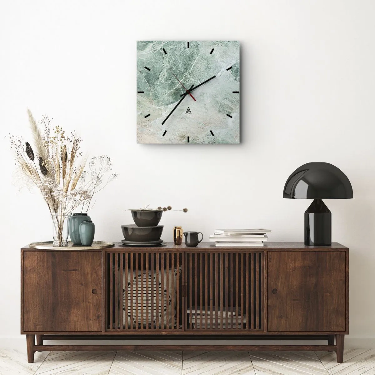 Vægur, Uret - Den ædle kølighed af sten - 40x40 cm