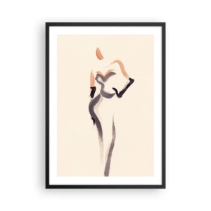 Plakat i sort ramme - Minimalistisk kvindelig silhuet - 50x70cm - Fra de gyldne år i Hollywood - Moderne vægdekoration til stue og soveværelse ARTTOR